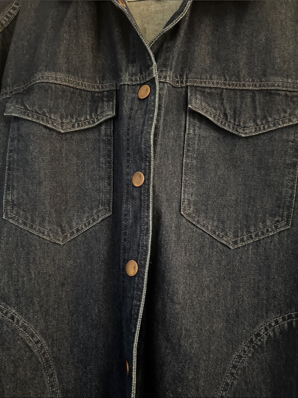 Pilcro Anthropologie Utility Denim Long Chore Jacket Size S - Picture 8 of 9